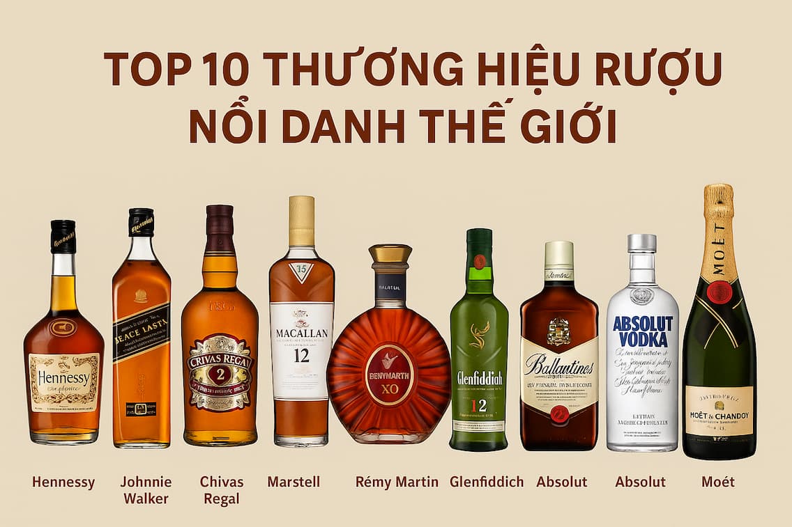 Top 10 Thương Hiệu Rượu Ngoại